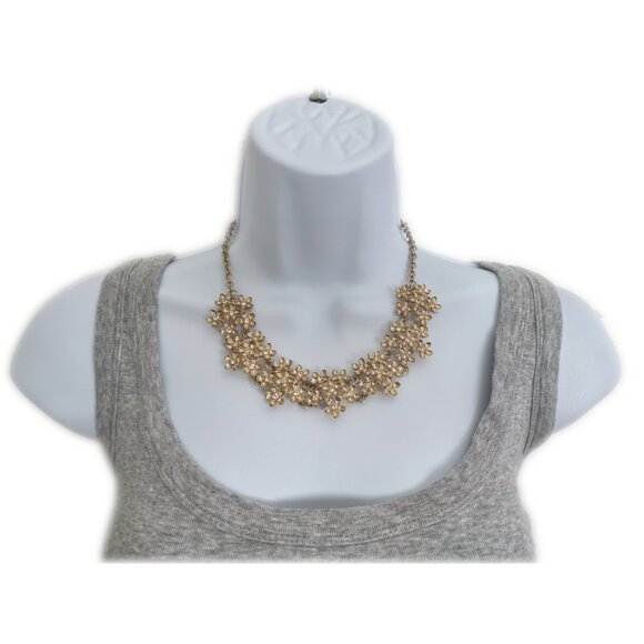 Francesca's Collections Gold Floral Jewelry Set (Earrings & Statement Necklace) - Picture 5 of 7